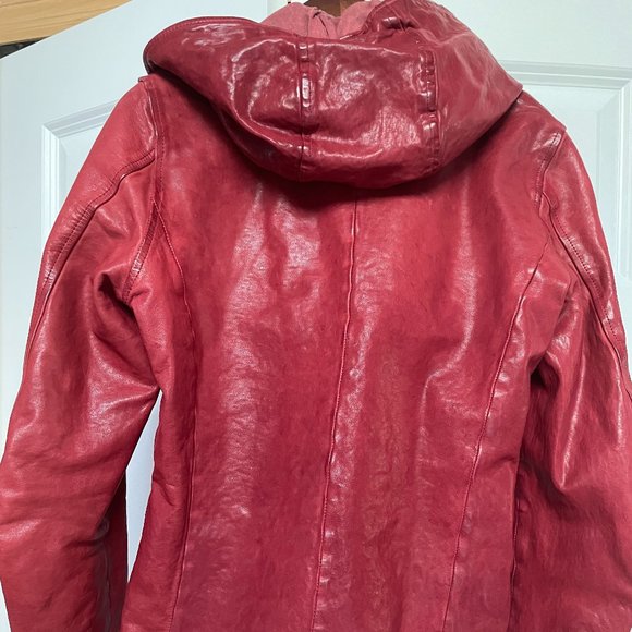 Red Isamu Katayama Backlash Leather Coat size S - Picture 9 of 9
